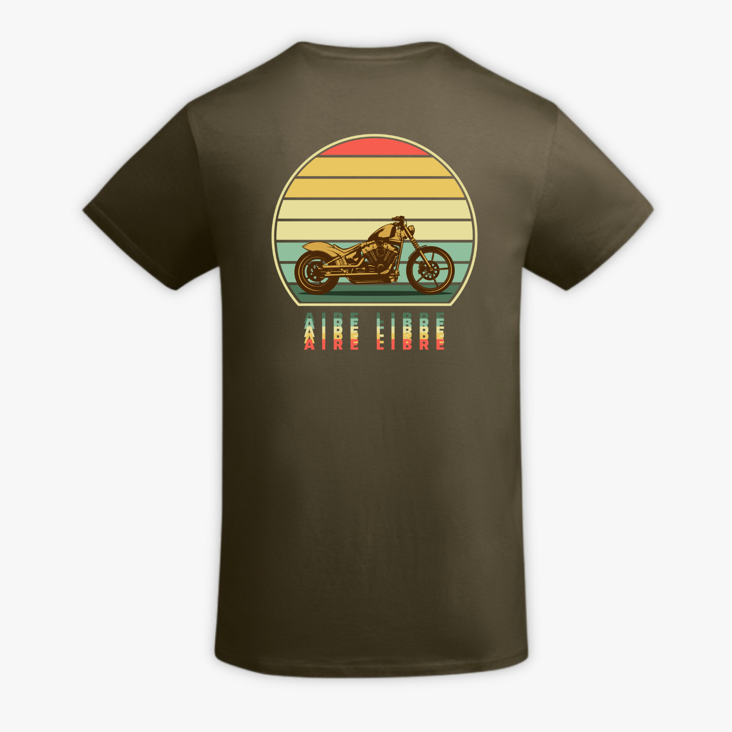 AIRE LIBRE - t-shirt verde militare con stampa