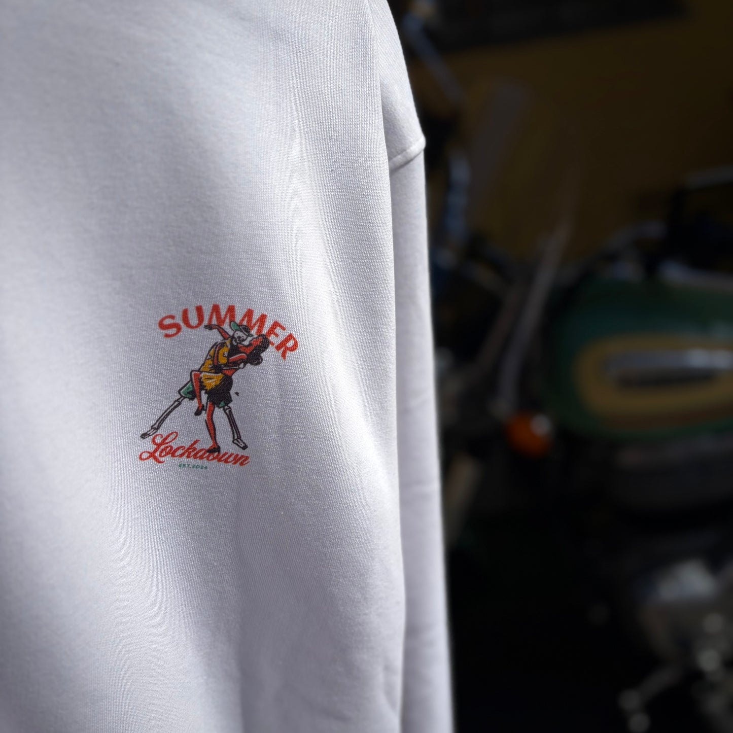 SUMMER SEASON - felpa leggera bianca con stampa