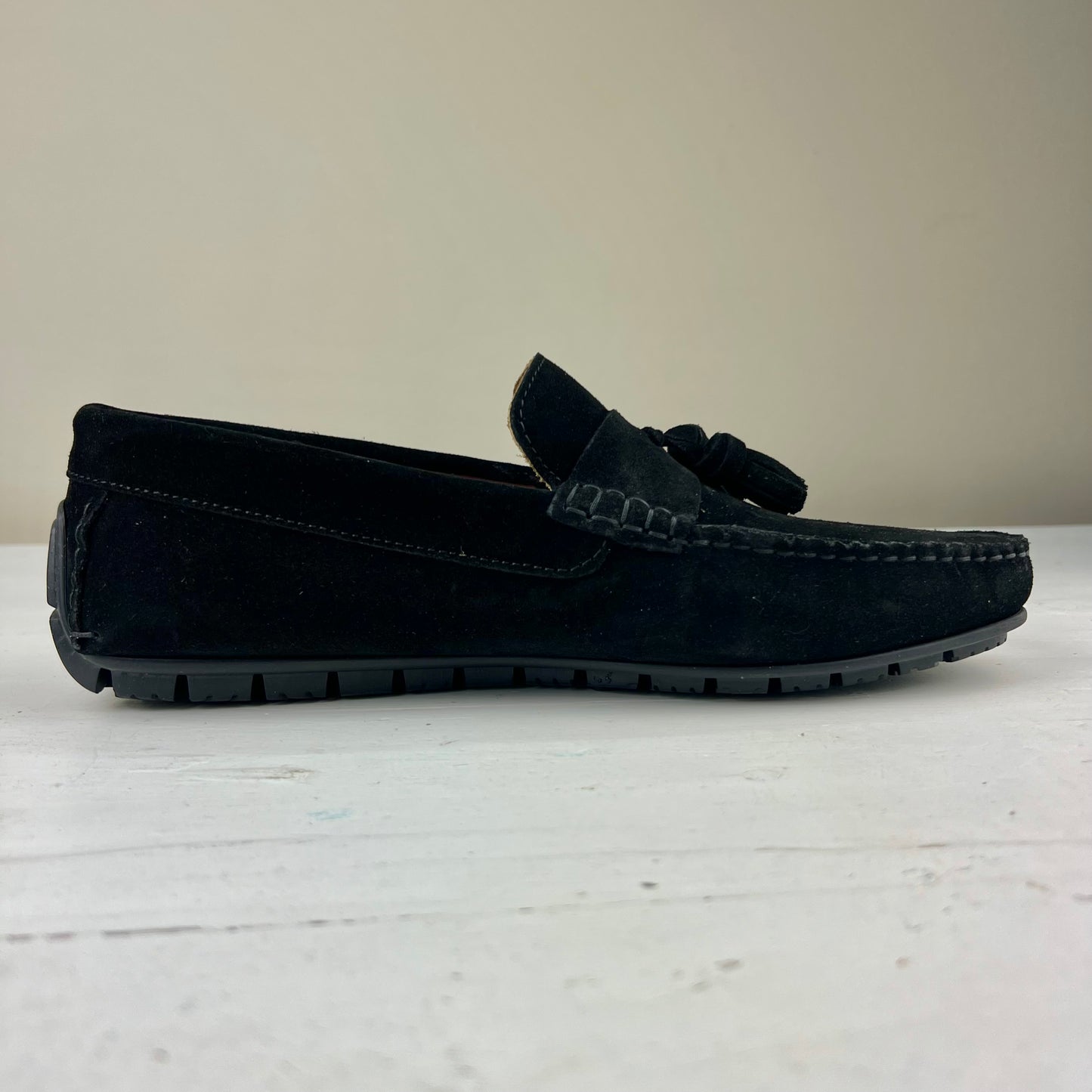 BIAGIO – mocassino camoscio con nappine