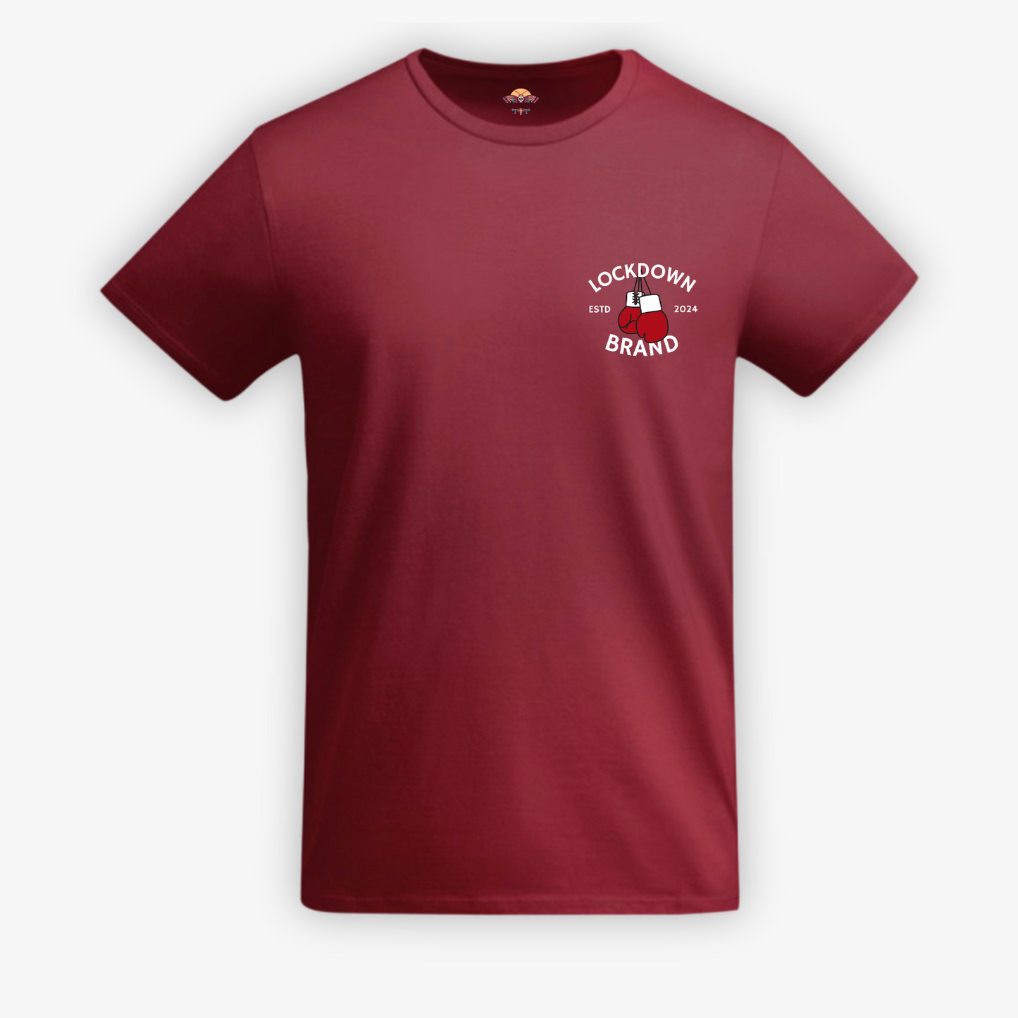 BOXE - t-shirt bordeaux con stampa