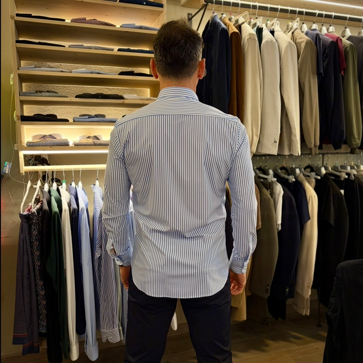 TOP PLAYER PROFESSIONAL RIGHE LARGHE – camicia eco anti-stiro a righe