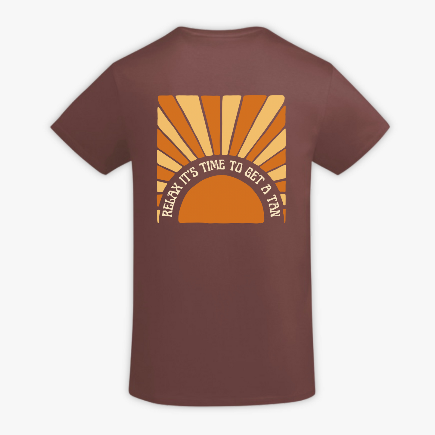 GET A TAN - t-shirt rosso tramonto con stampa