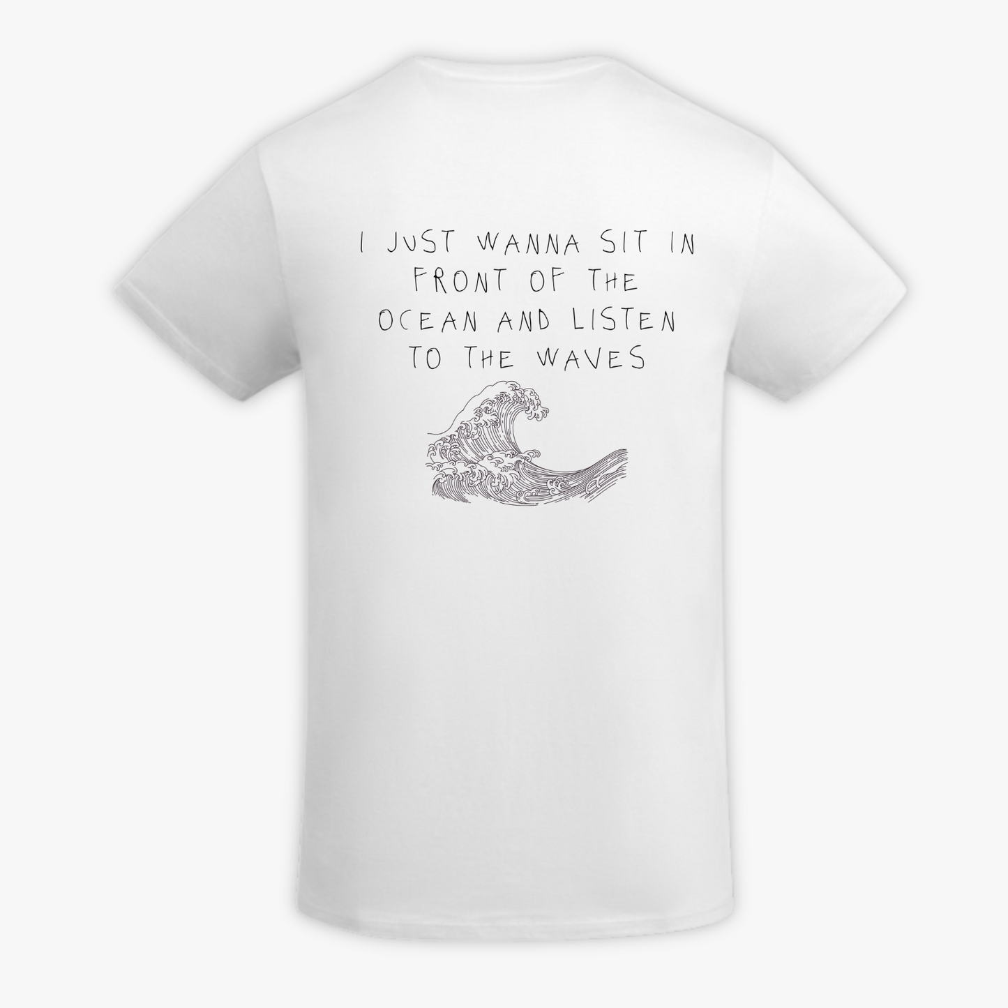THE WAVES - t-shirt bianca con stampa