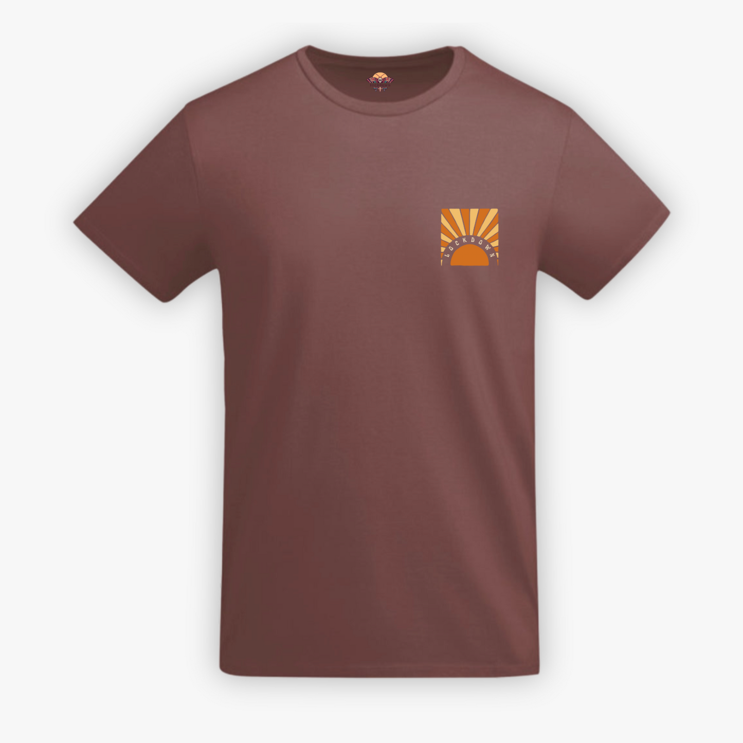 GET A TAN - t-shirt rosso tramonto con stampa