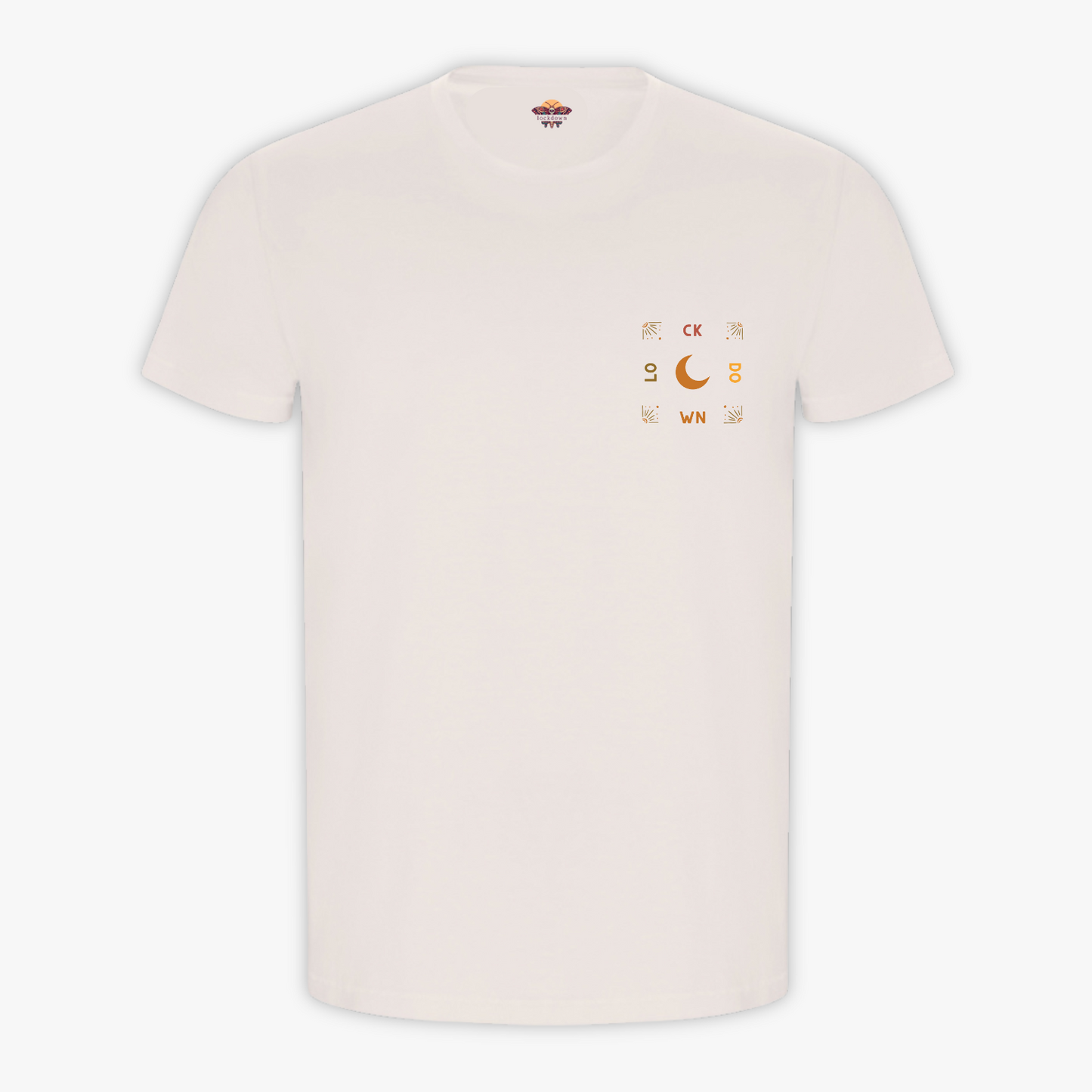 MOON - t-shirt bianco vintage con stampa