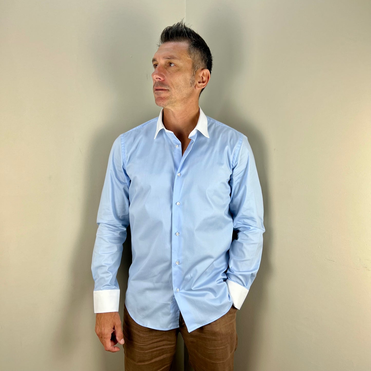 ICON LEGEND – camicia sartoriale bicolor