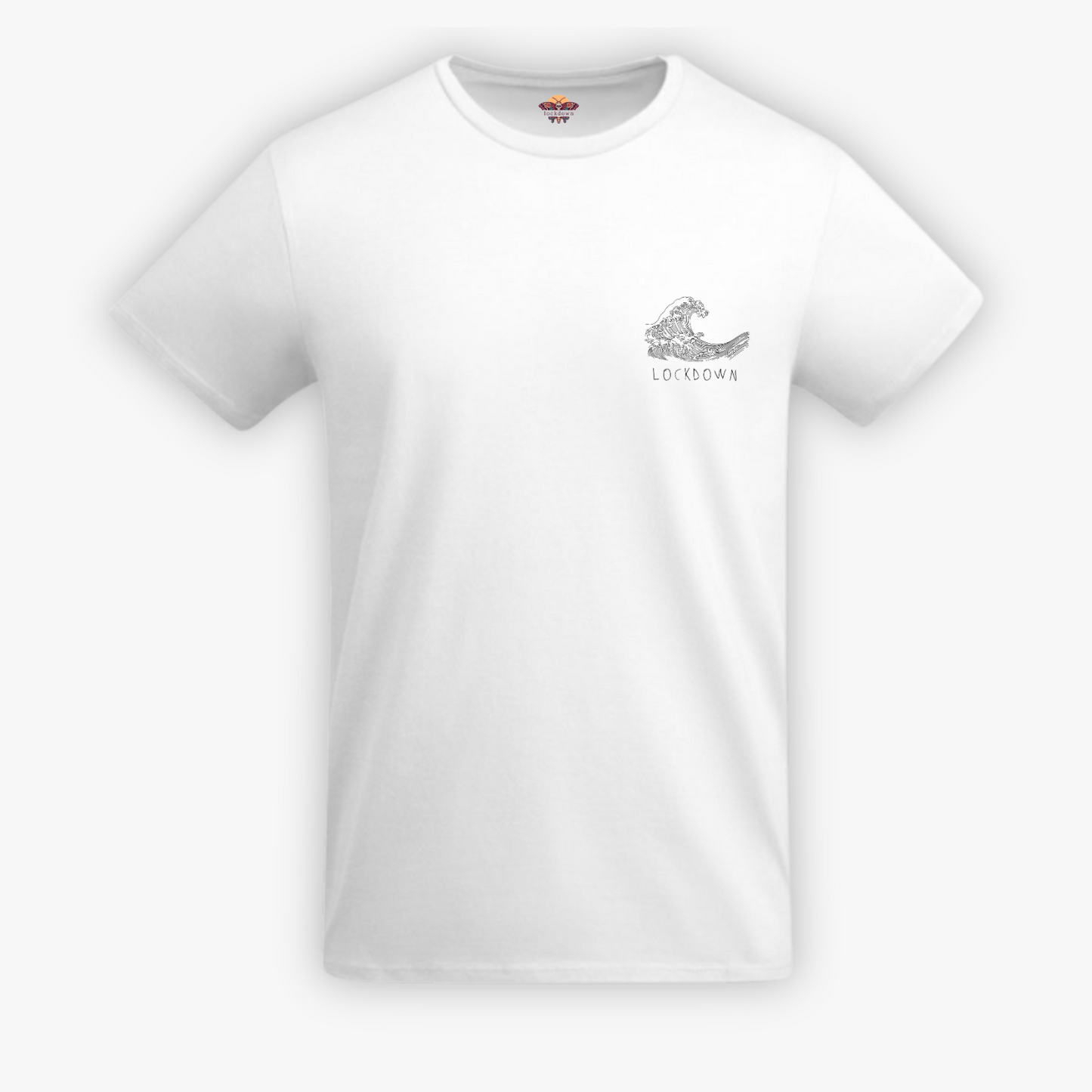 THE WAVES - t-shirt bianca con stampa