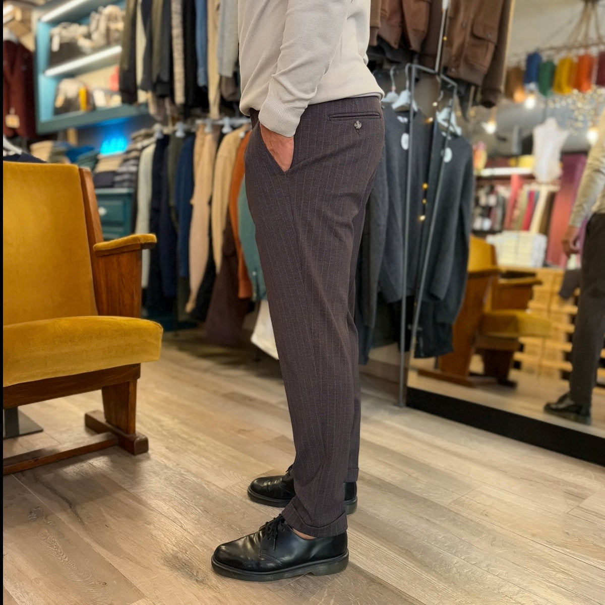JENNA – pantalone gessato sartoriale