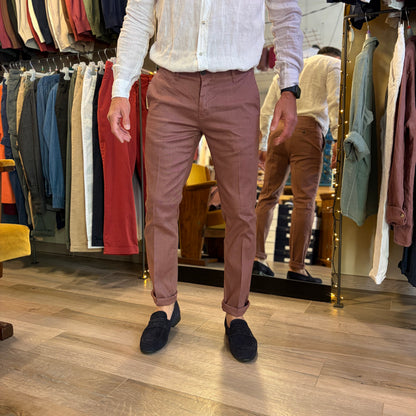 MIKE - pantalone misto lino sartoriale