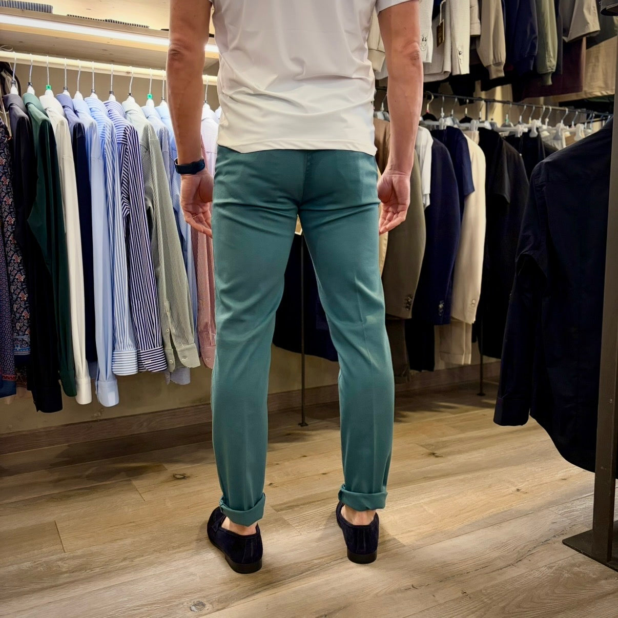 CESAR LIGHT – pantalone chino nido d’ape sartoriale
