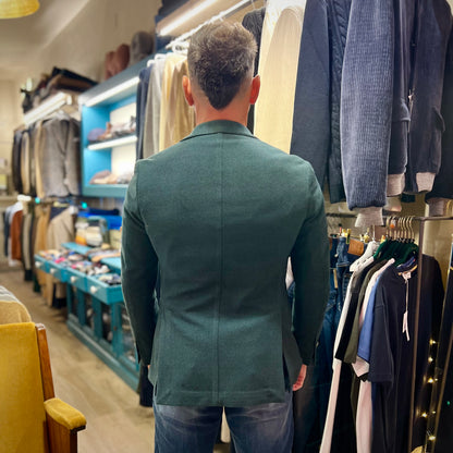 BERGOMI – giacca sartoriale verde con trama