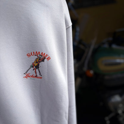 SUMMER SEASON - felpa leggera bianca con stampa