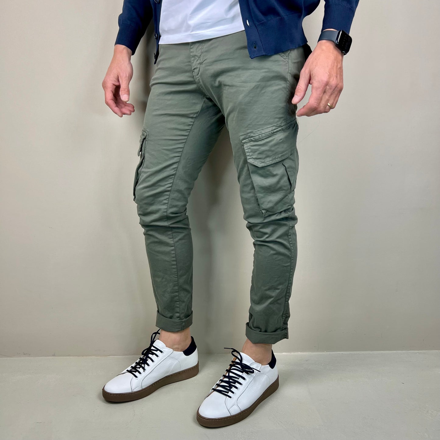 TRAPATTONI – pantalone cargo sartoriale leggero