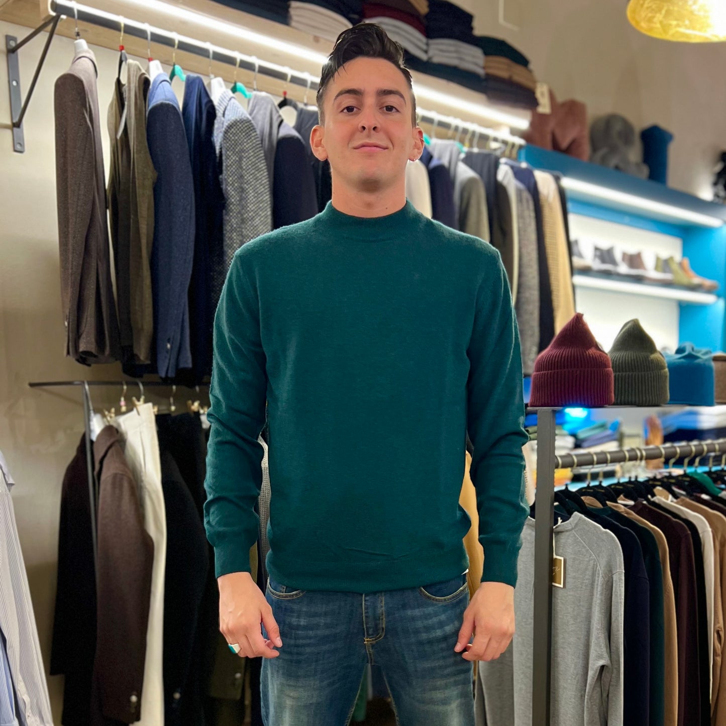 MANCINI MEZZO COLLO  – maglione cashmere sartoriale