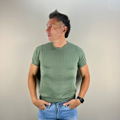ISACK - t-shirt in maglia sartoriale