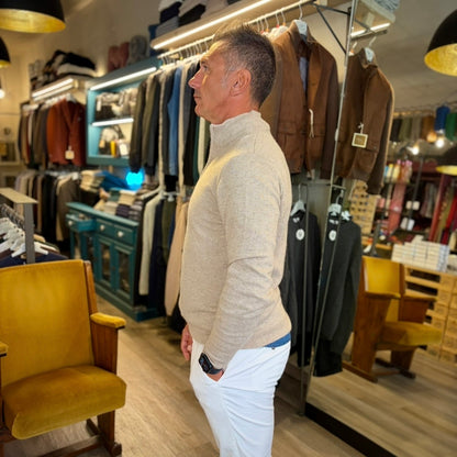 MANCINI ZIP  – maglione cashmere sartoriale