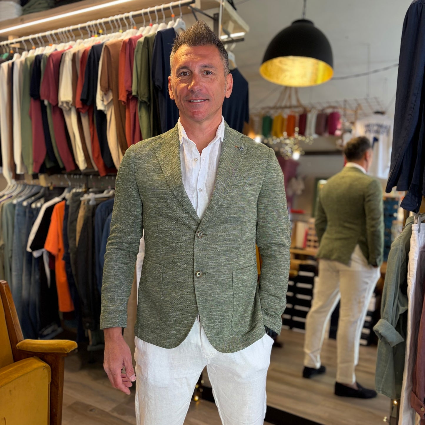 DORA – giacca sartoriale misto lino con trama