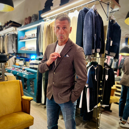 ORIALI – giacca sartoriale marrone con trama