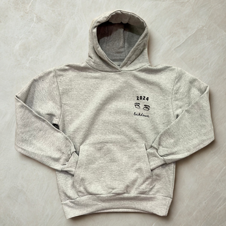 NORMAL IS BORING - felpa cappuccio grigia