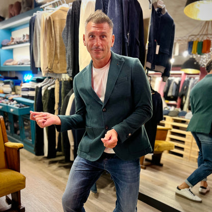 BERGOMI – giacca sartoriale verde con trama