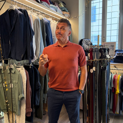 TREZEGUET - polo in maglia sartoriale scollo V