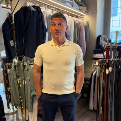 TREZEGUET - polo in maglia sartoriale scollo V