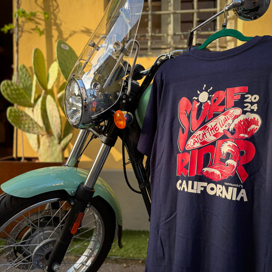 SURF CLUB - t-shirt blu heavy con stampa