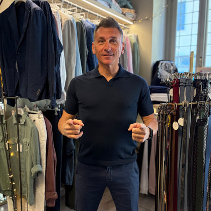 TREZEGUET - polo in maglia sartoriale scollo V