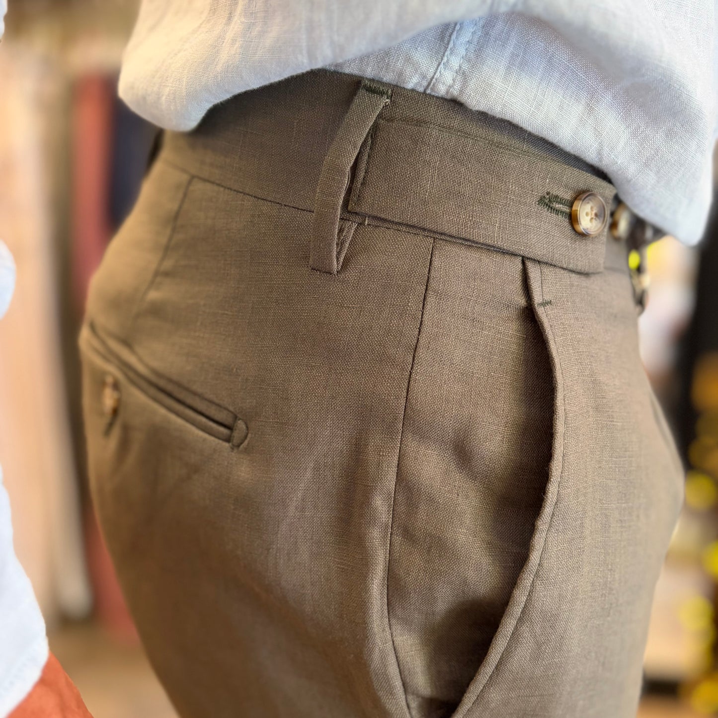 MOU - pantalone lino sartoriale