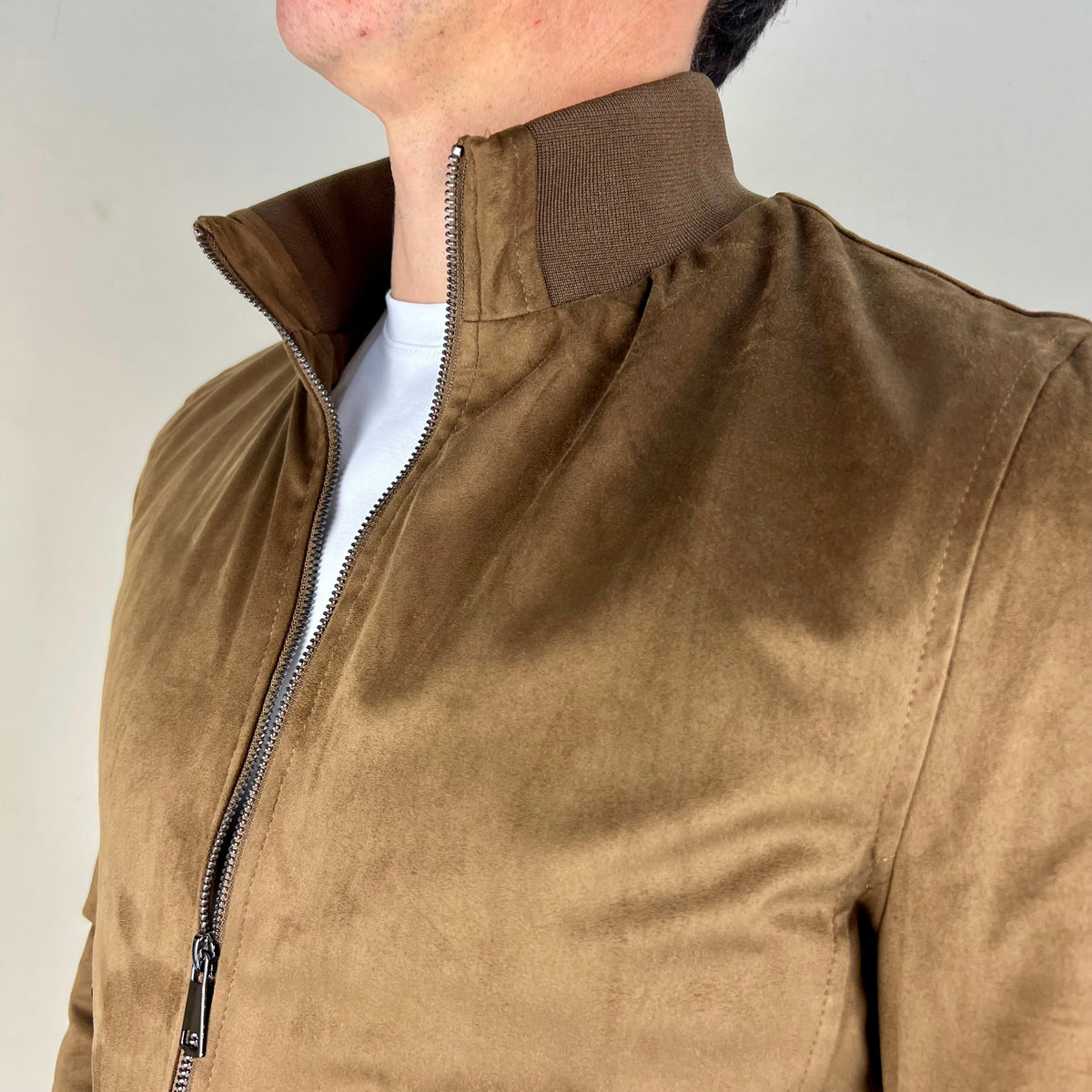 CAGNI - giacca scamosciata sartoriale leggera