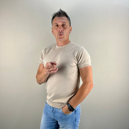 ISACK - t-shirt in maglia sartoriale