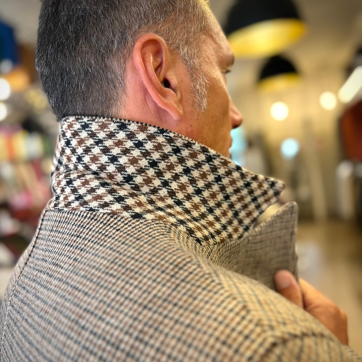 WINSTON - cappotto pied de poule lana sartoriale