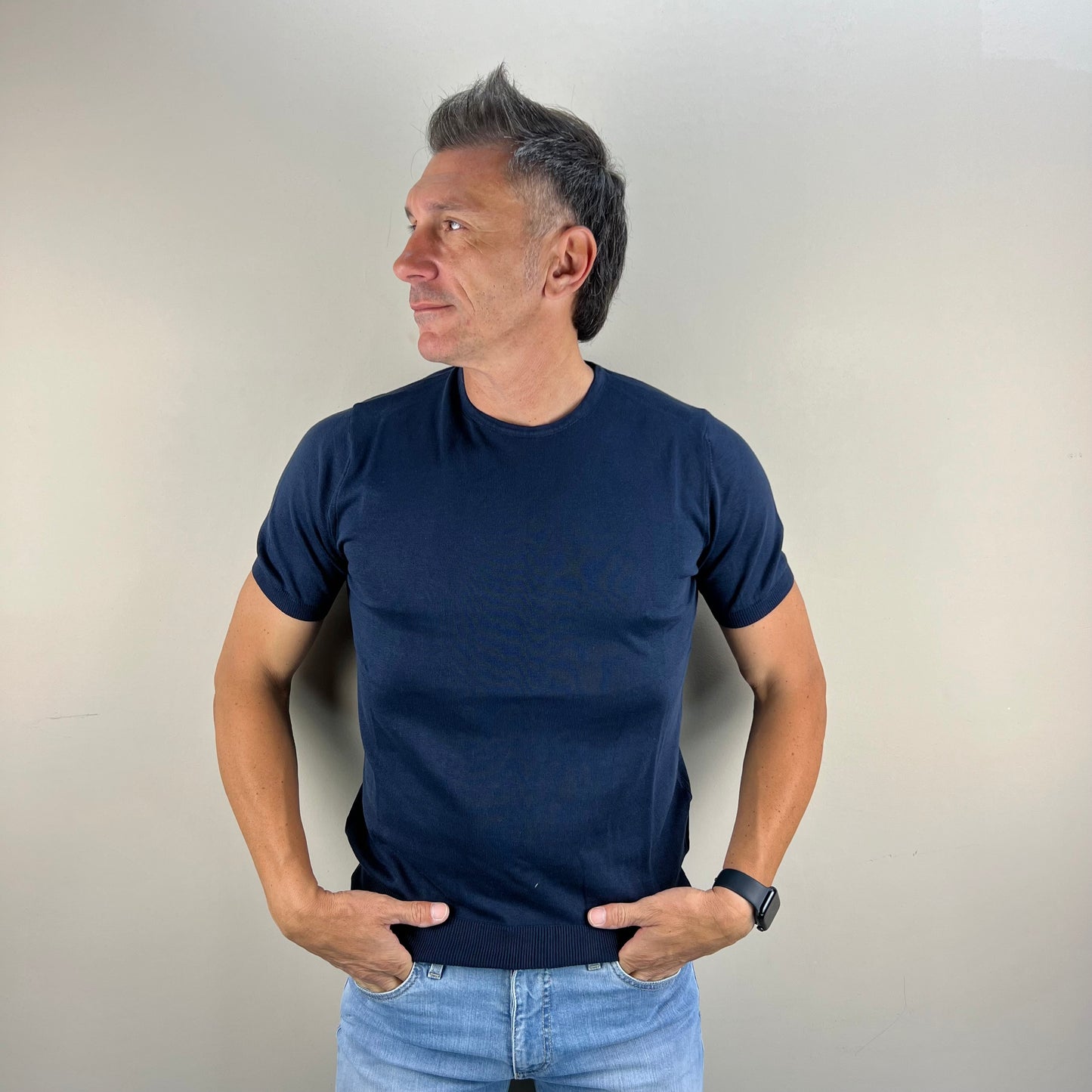 ISACK - t-shirt in maglia sartoriale
