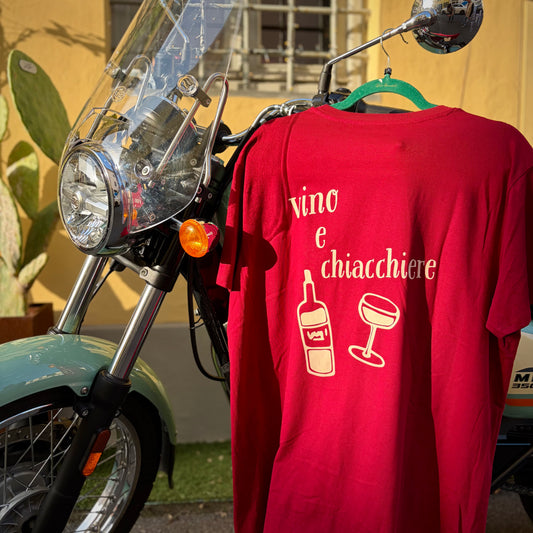 VINO&CHIACCHIERE - t-shirt bordeaux con stampa