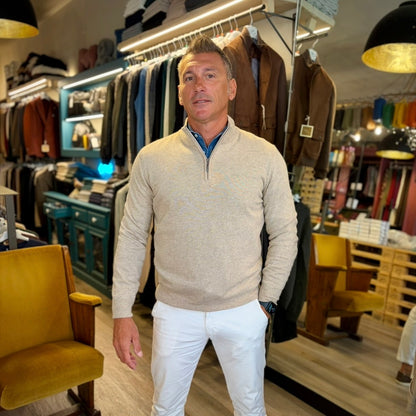 MANCINI ZIP  – maglione cashmere sartoriale