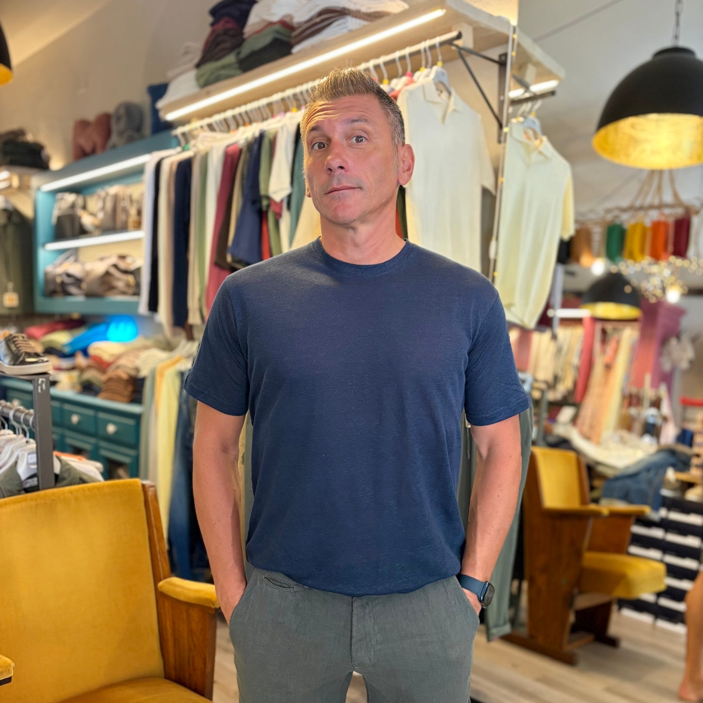 MOU - t-shirt lino sartoriale