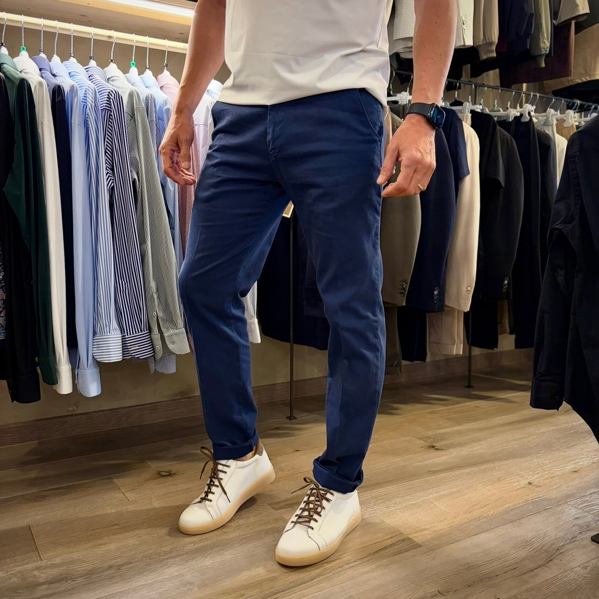 CESAR LIGHT – pantalone chino nido d’ape sartoriale