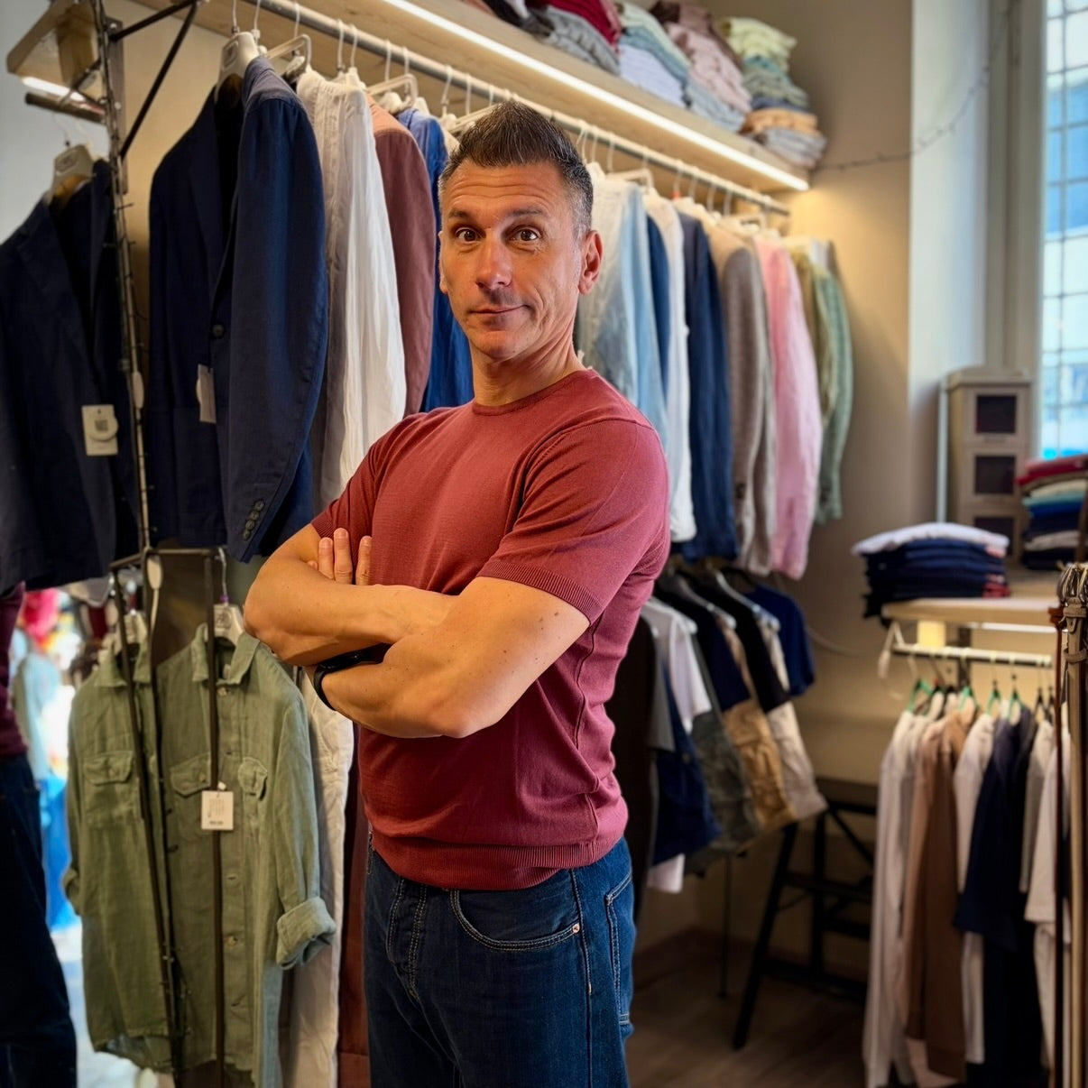 ISACK - t-shirt in maglia sartoriale