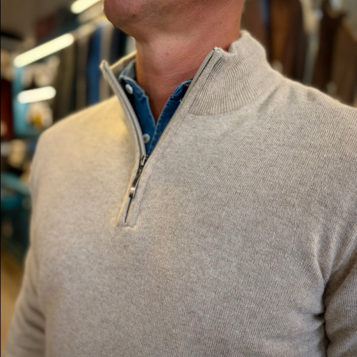 MANCINI ZIP  – maglione cashmere sartoriale