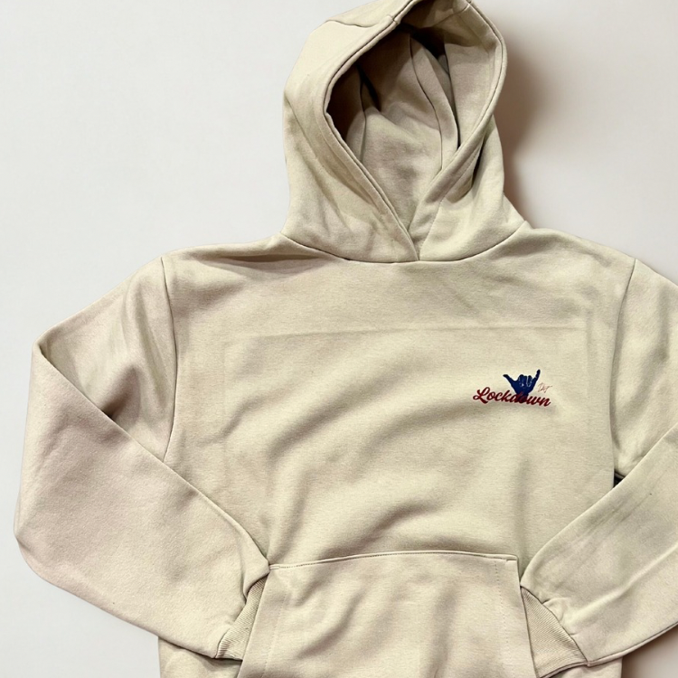 I’M ORIGINAL - felpa cappuccio beige