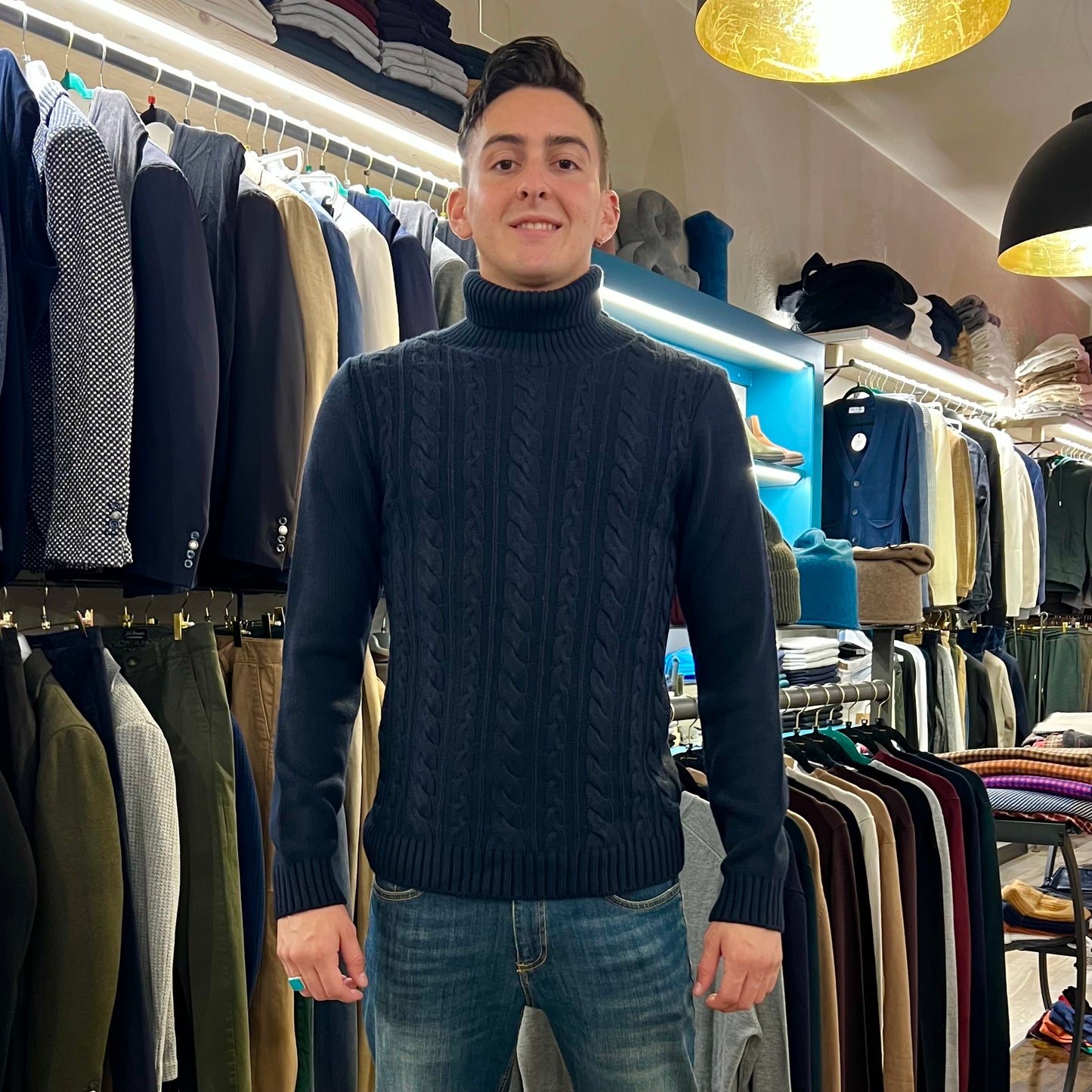 BUFFON – maglione collo alto trecciato