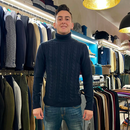 BUFFON – maglione collo alto trecciato