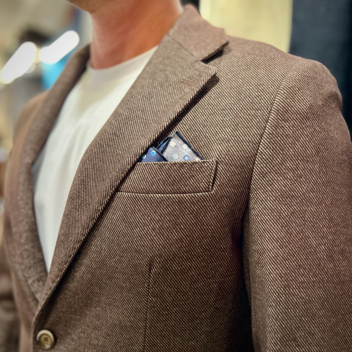 ORIALI – giacca sartoriale marrone con trama