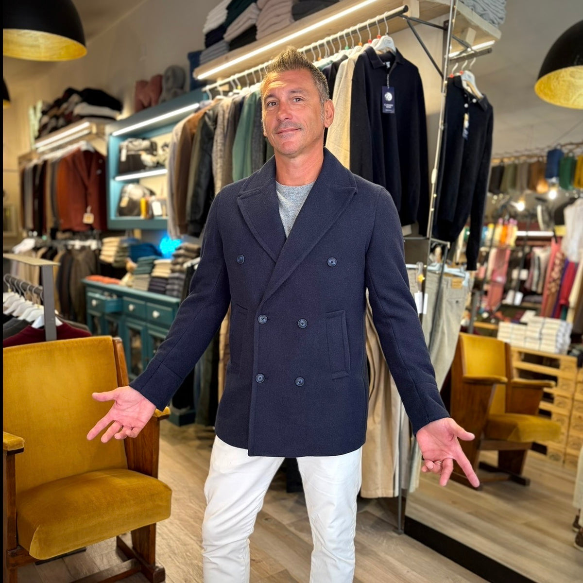 DUSTIN – cappotto corto doppiopetto sartoriale