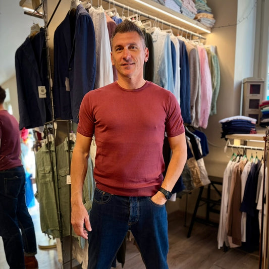 ISACK - t-shirt in maglia sartoriale