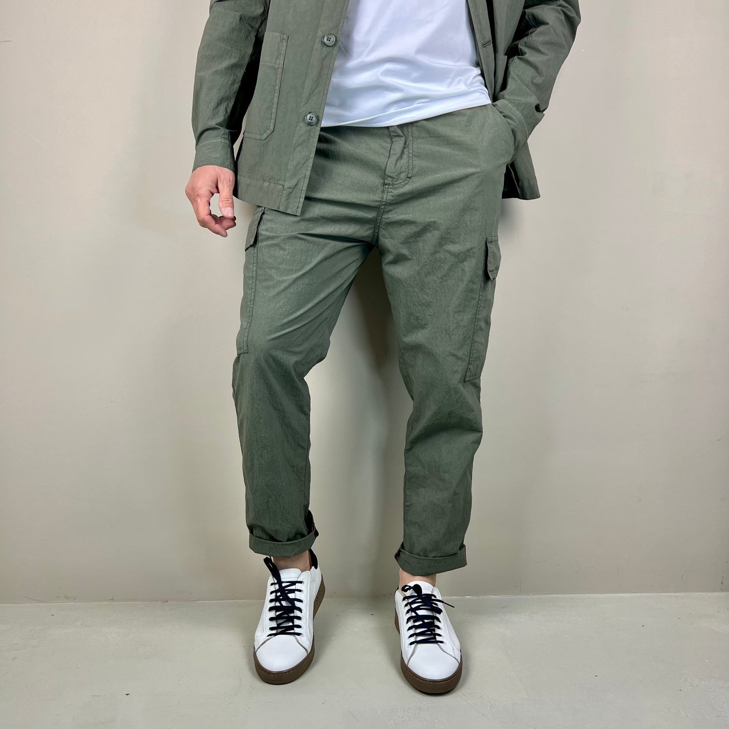 KLOPP – pantalone stone cargo sartoriale loose fit