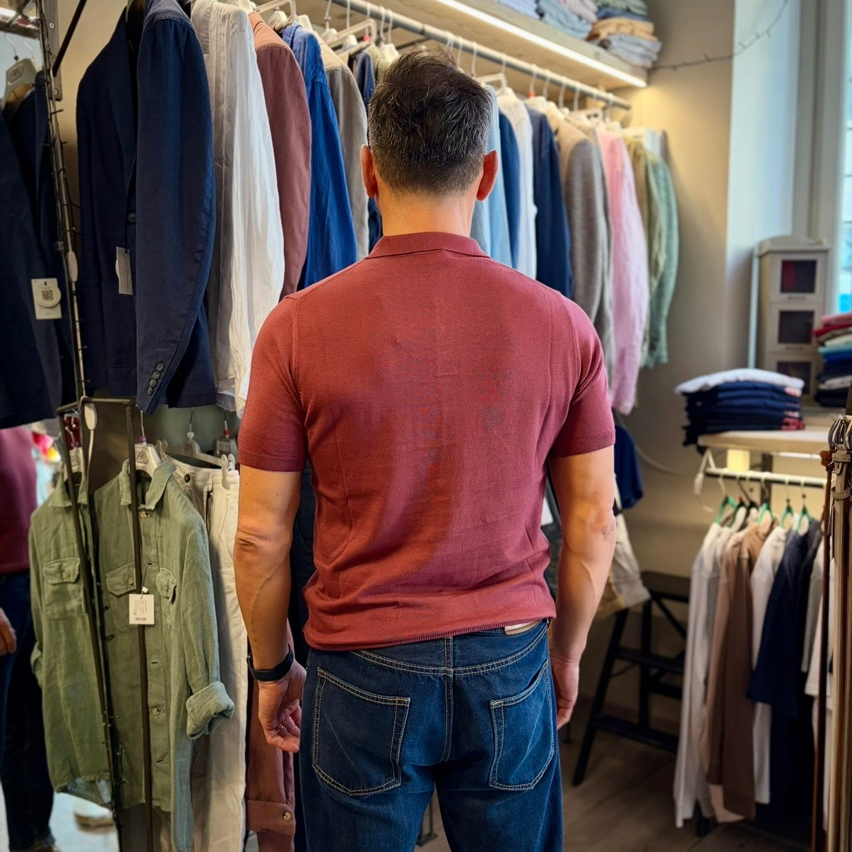 NICK - polo in maglia sartoriale bottoni