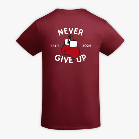 BOXE - t-shirt bordeaux con stampa
