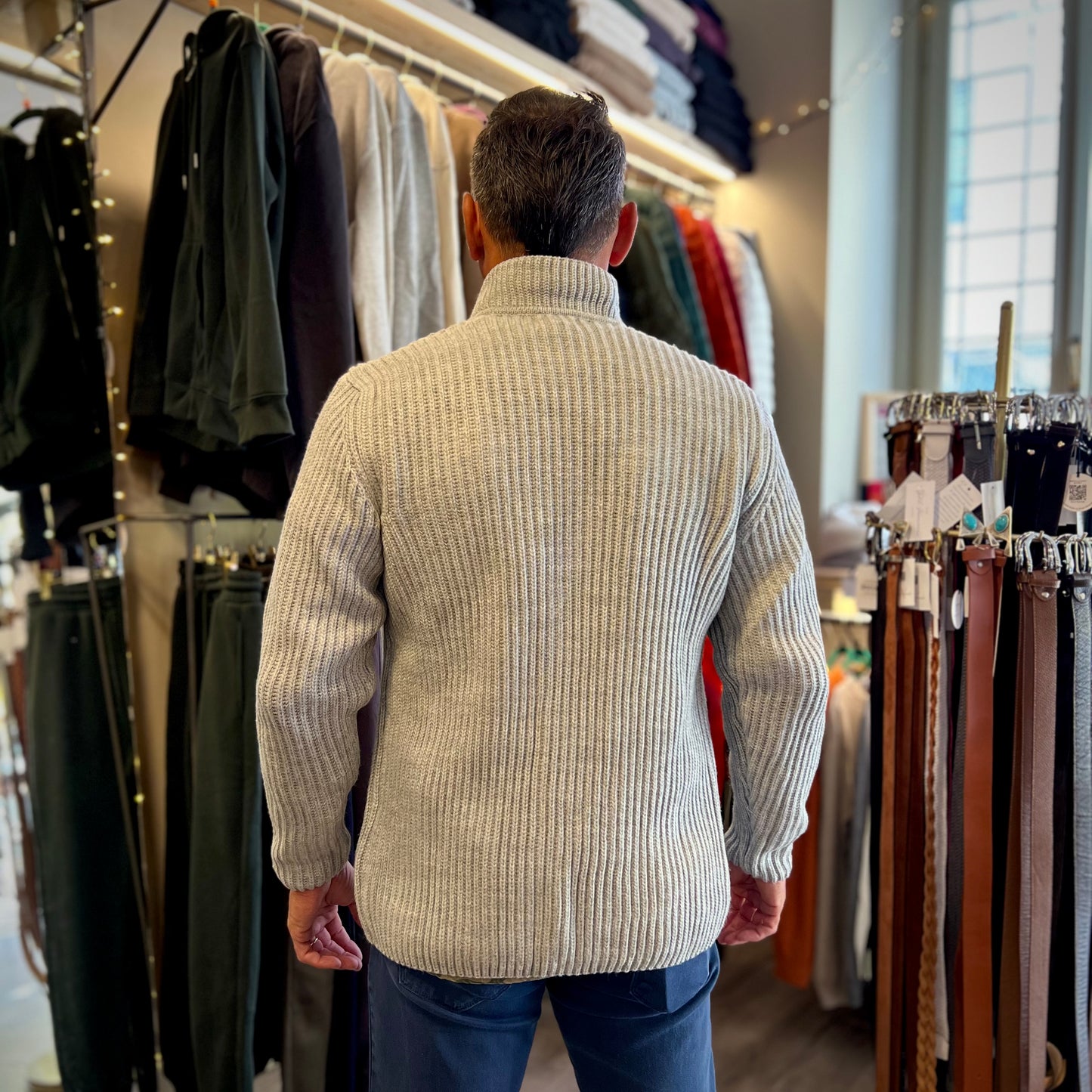 PLATINI – giacca in maglia sartoriale