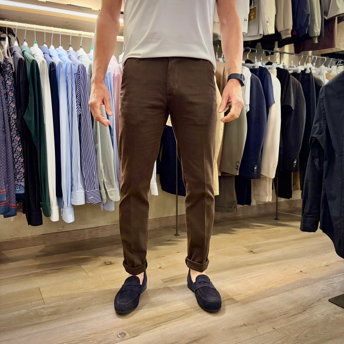 CESAR LIGHT – pantalone chino nido d’ape sartoriale